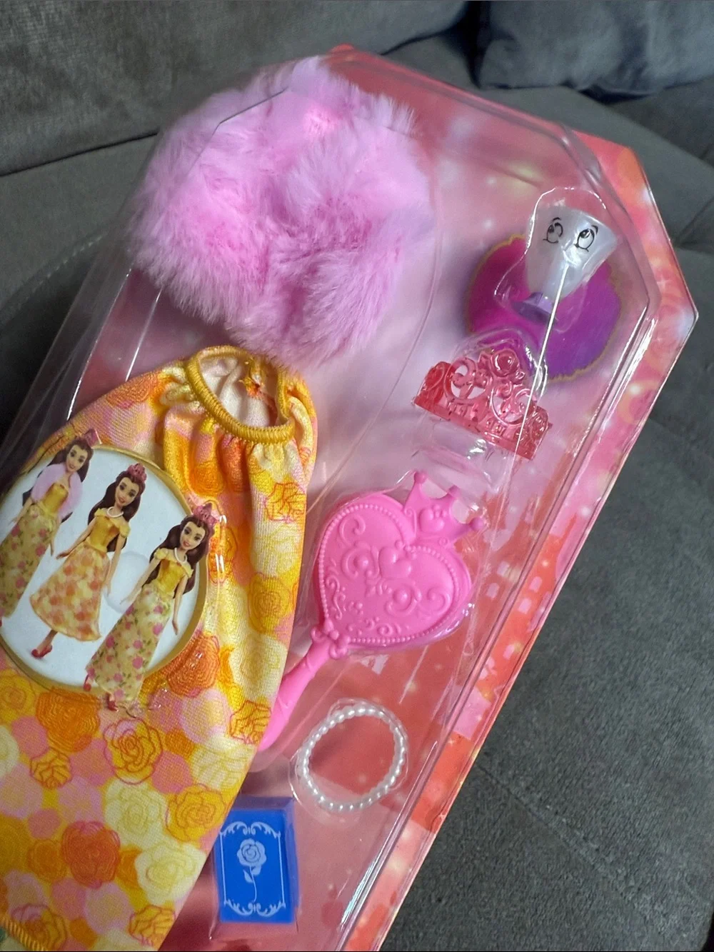 Disney Princess Belle Style Accessory Set - Yellow & Pink